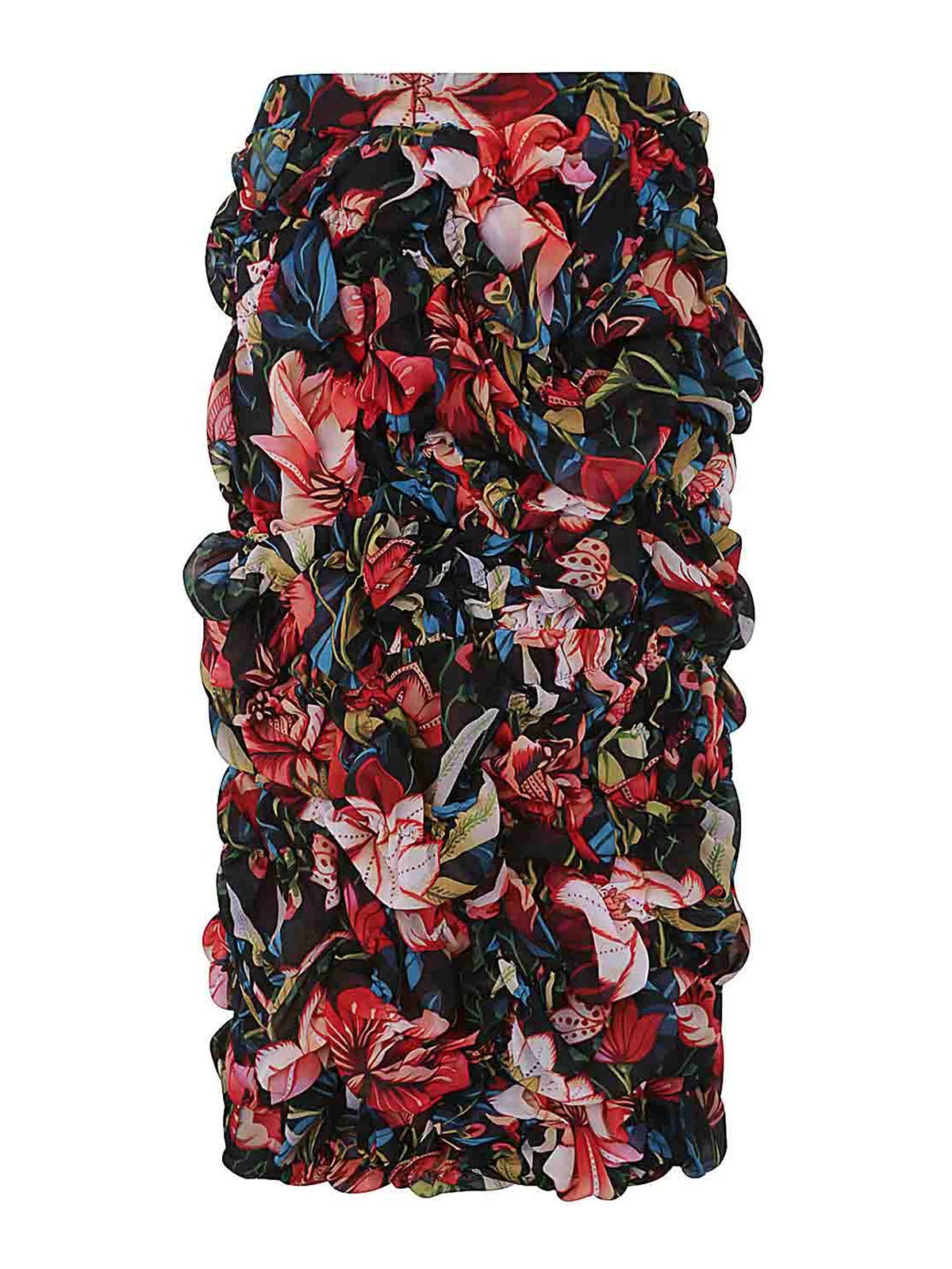 Shop Comme Des Garçons Printed Long Skirt In Multicolour