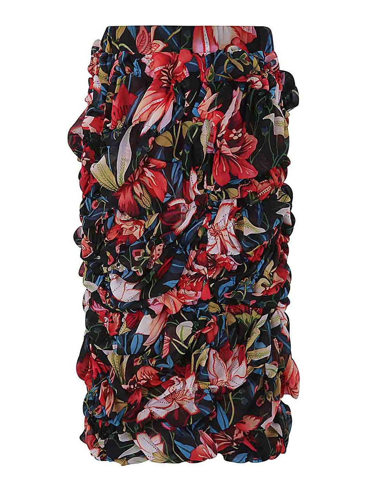 Shop Comme Des Garçons Printed Long Skirt In Multicolour