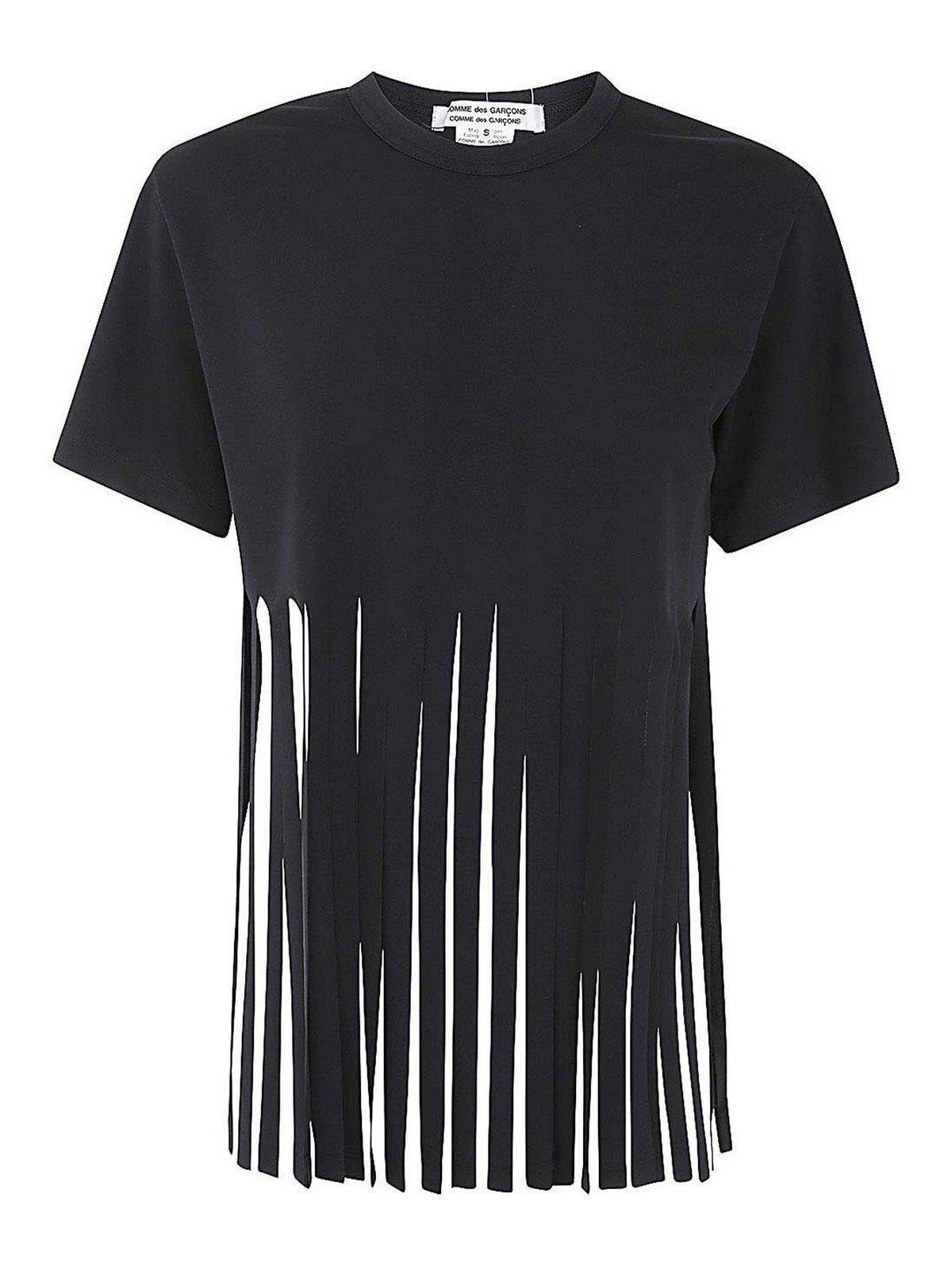 Shop Comme Des Garçons Fringed T-shirt In Black