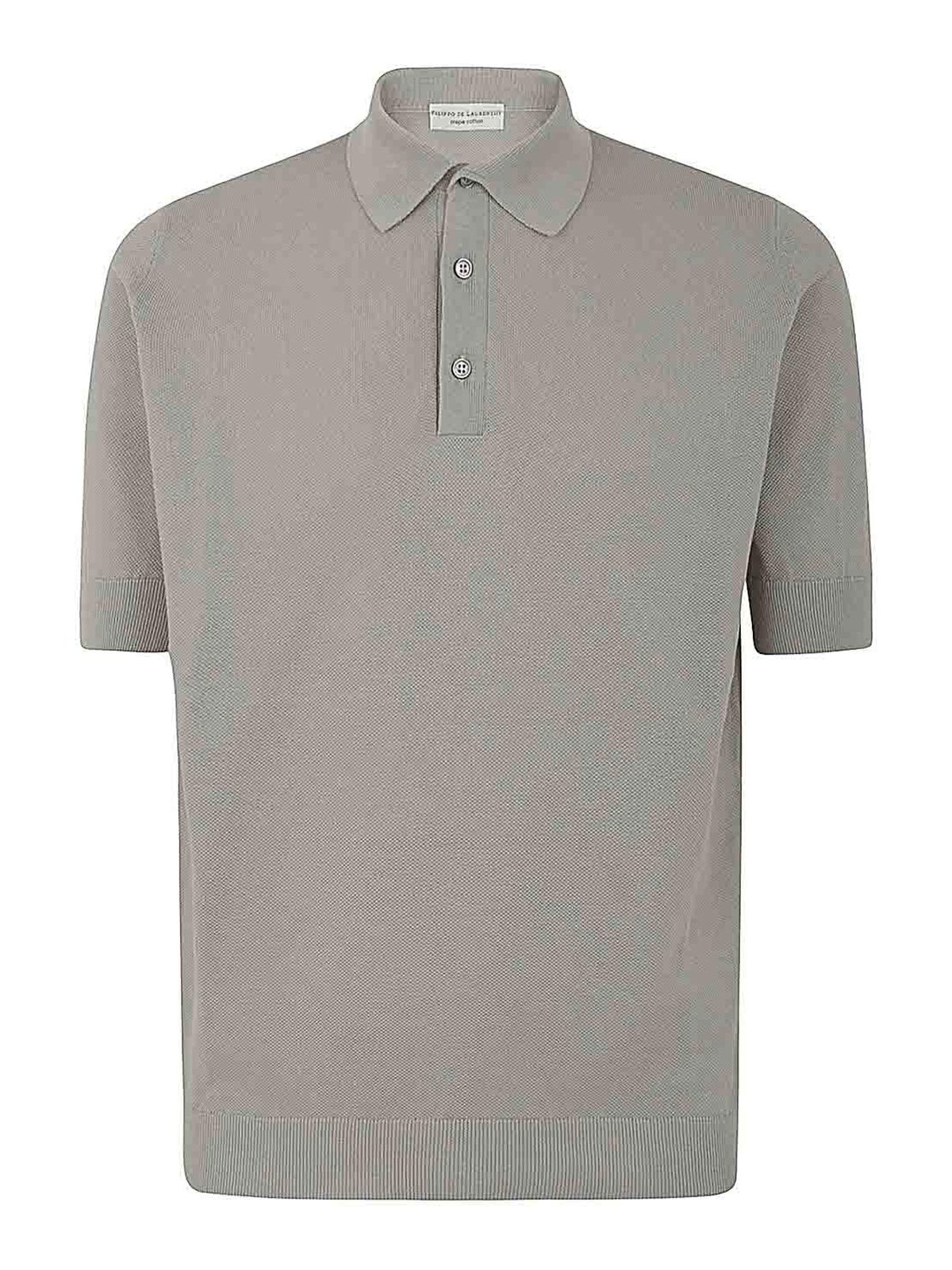 Shop Filippo De Laurentiis Short Sleeves Polo In Grey