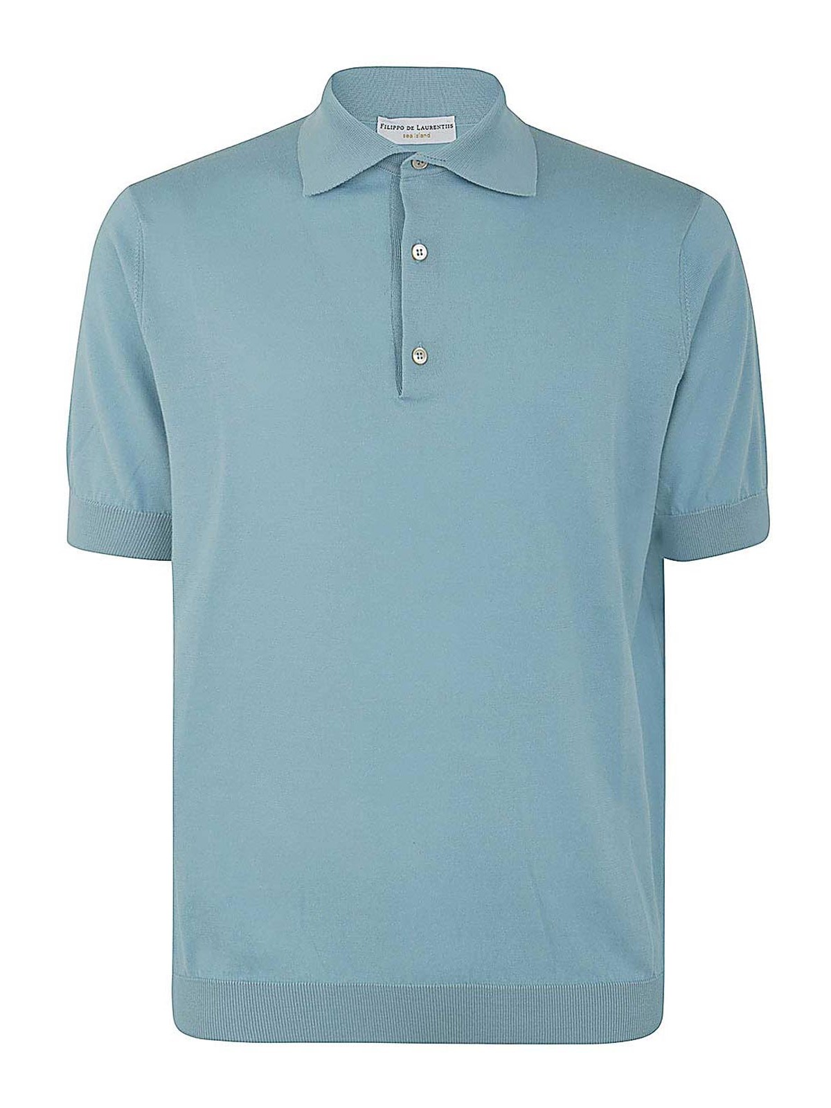 Shop Filippo De Laurentiis Short Sleeves Polo In Blue