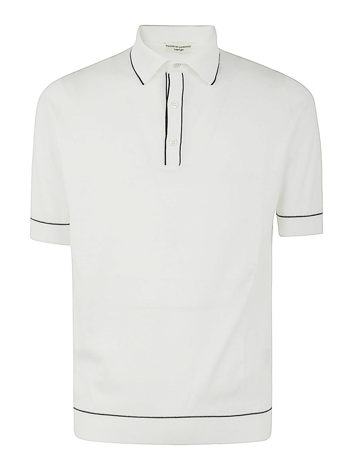 Shop Filippo De Laurentiis Short Sleeves Polo In White