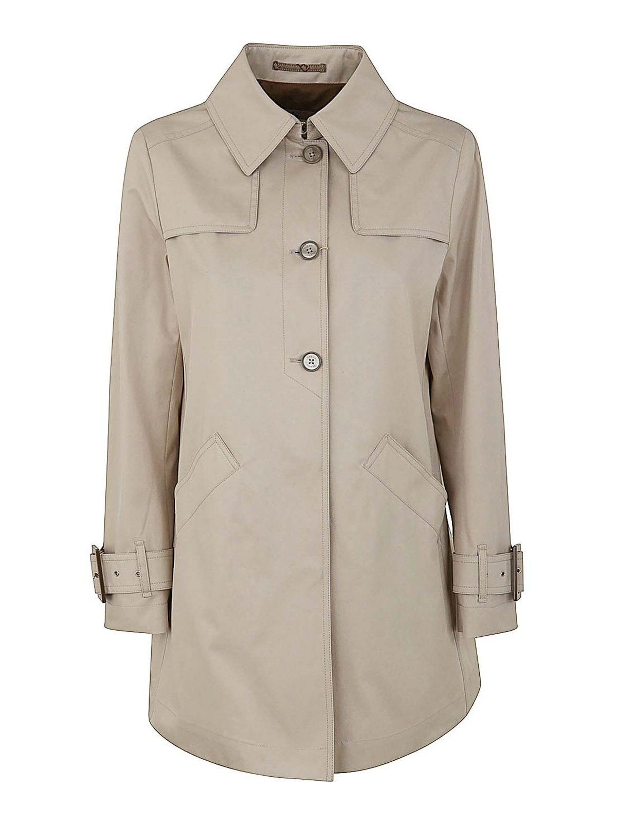 Shop Herno A-line Short Trench In Grey