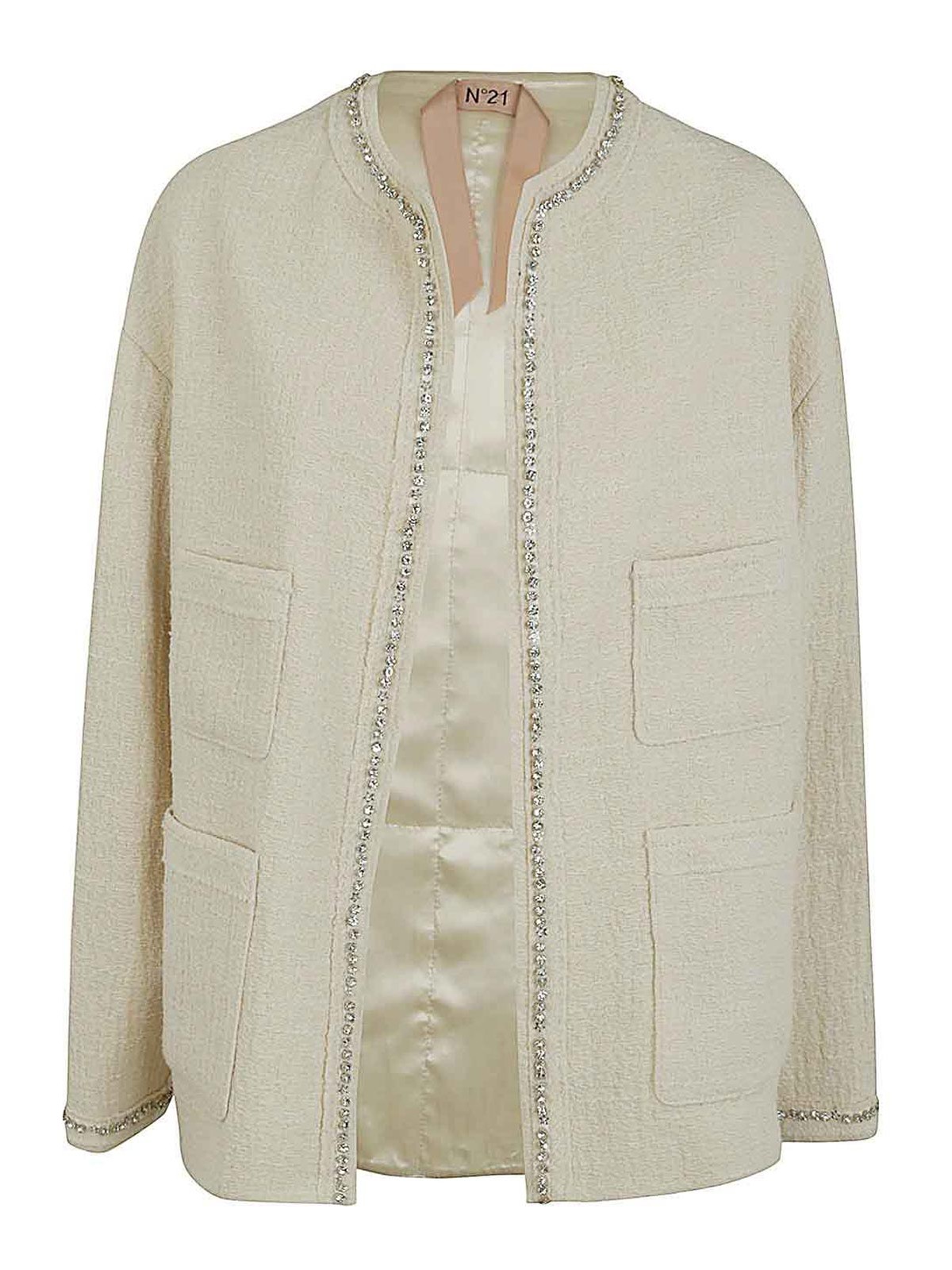 Shop N°21 Oversize Tweed Jacket In White
