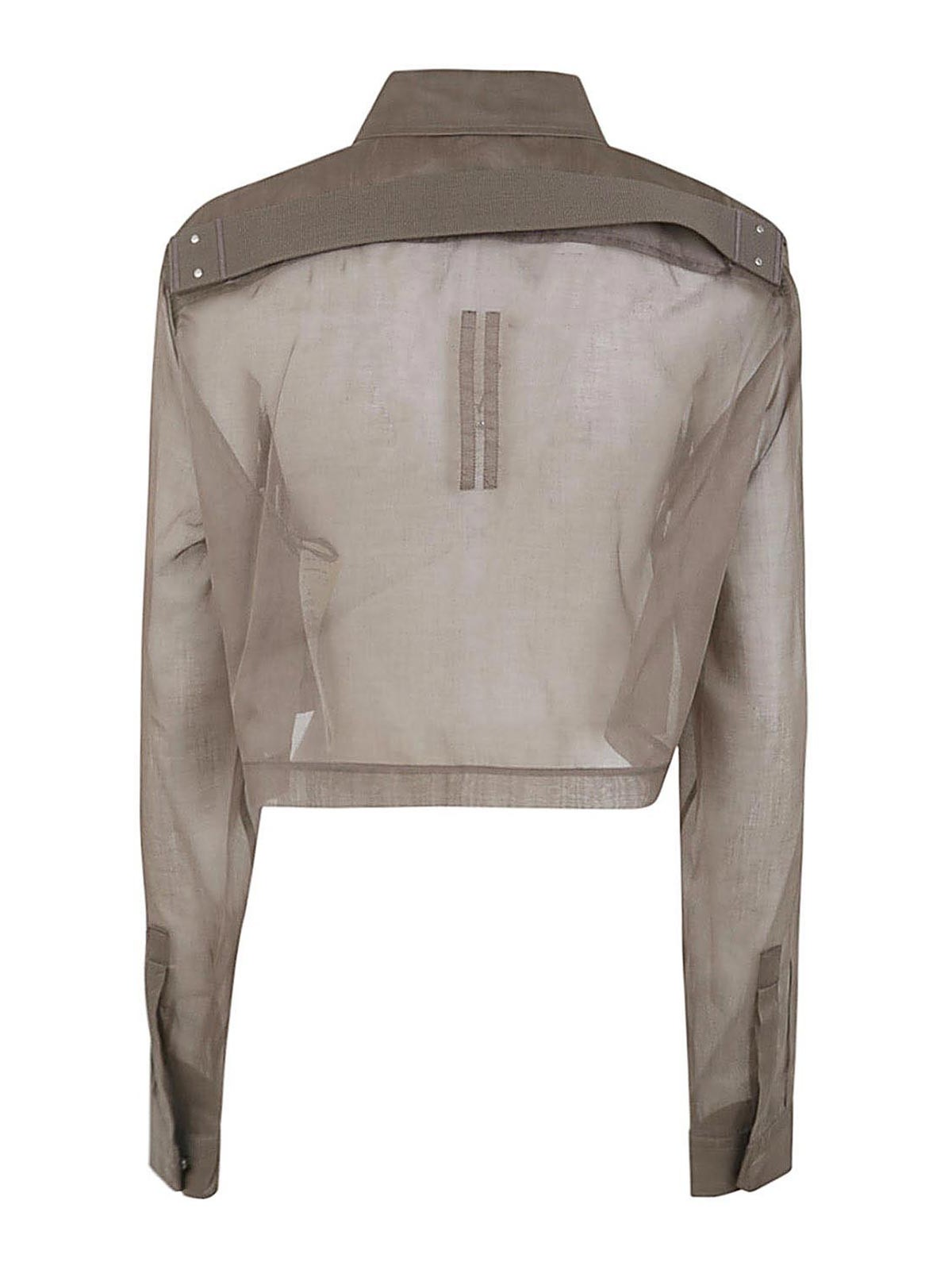Shop Rick Owens Cropped Outershirt In Grey