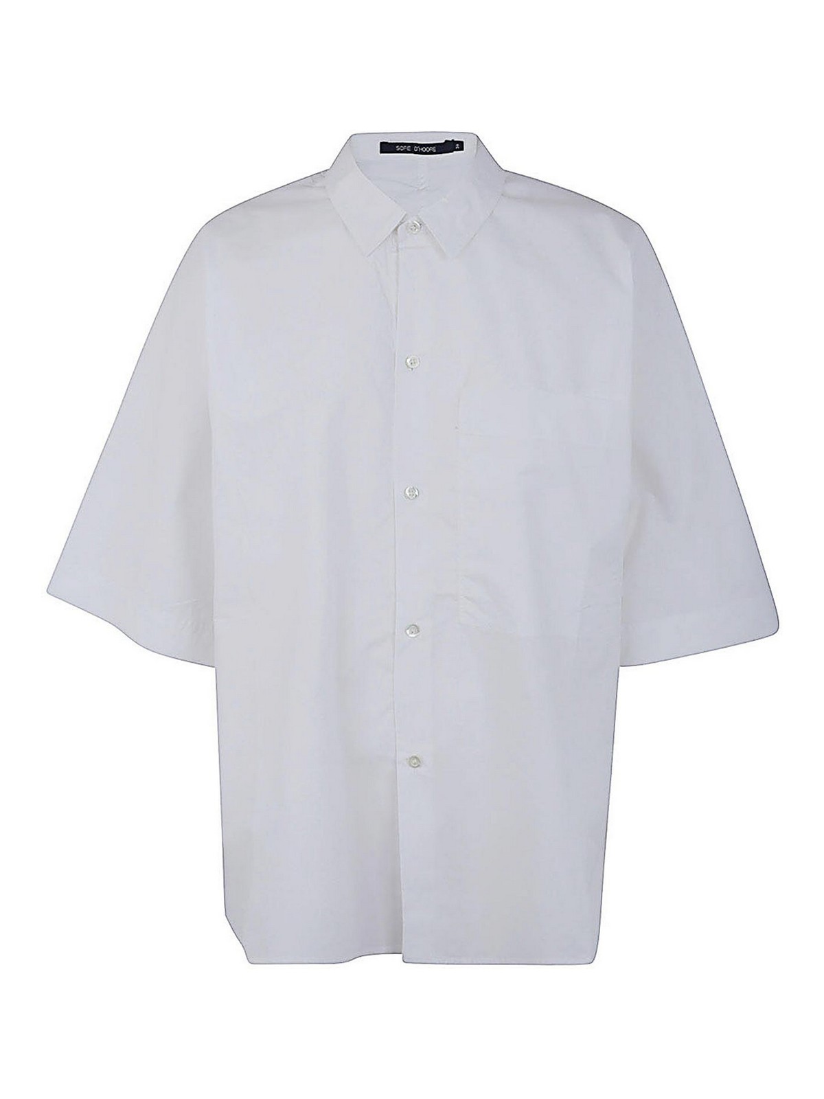 Shop Sofie D'hoore Short Sleeve Shirt With Front Placket In White