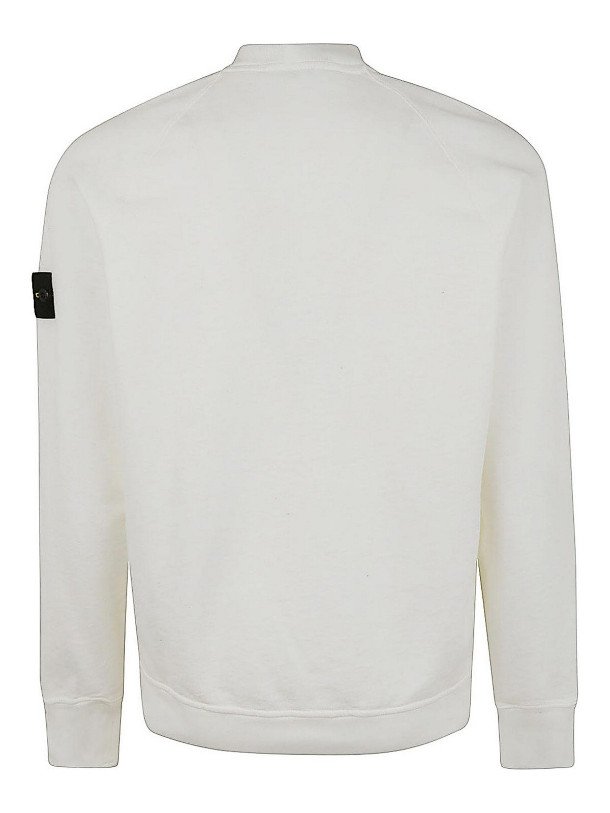 Shop Stone Island Round Neck Sweatshirt In White
