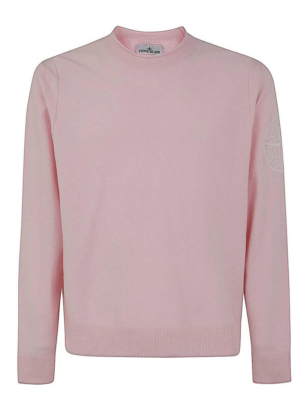 Shop Stone Island Round Neck Sweater In Pink