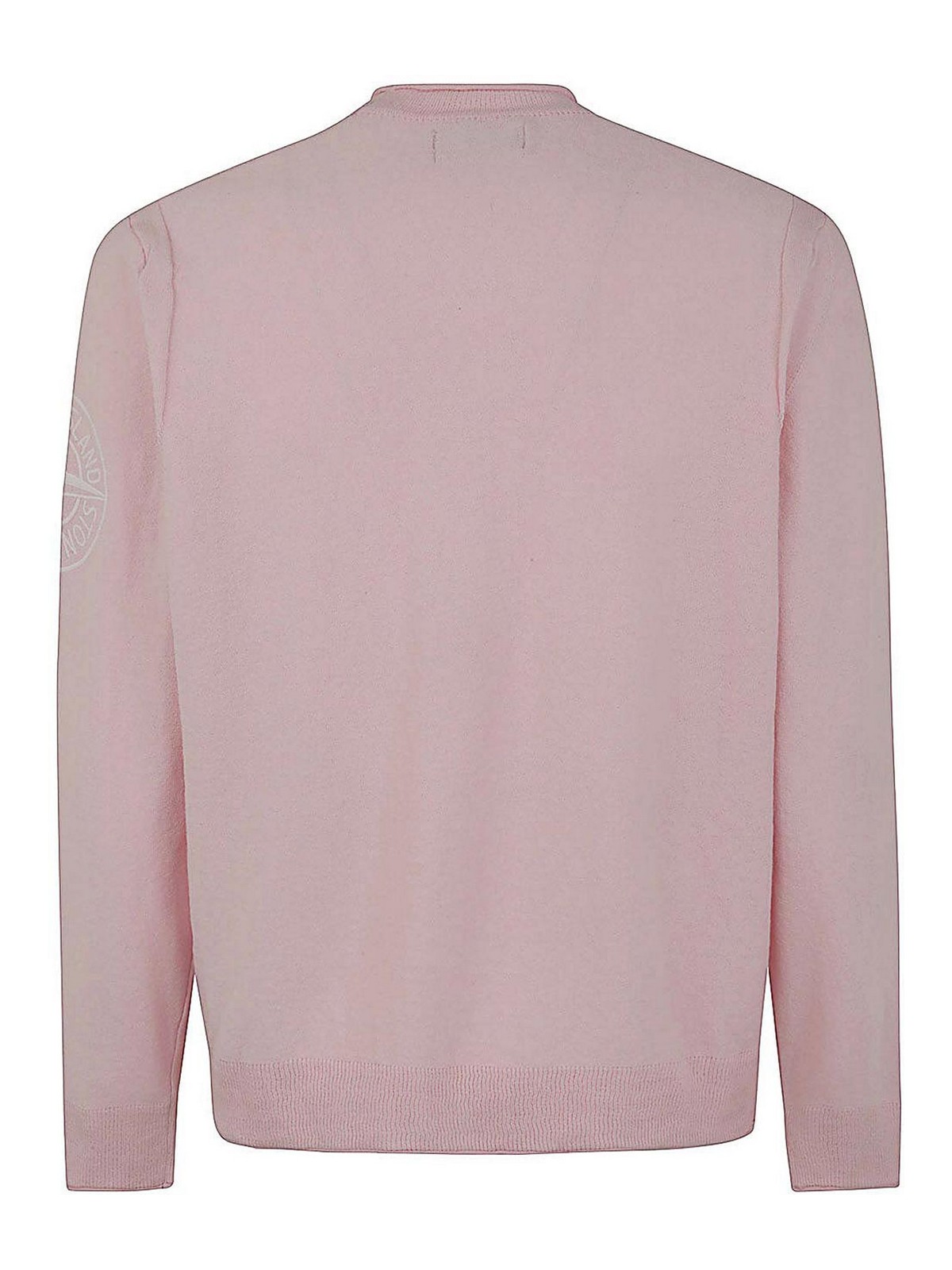 Shop Stone Island Round Neck Sweater In Pink