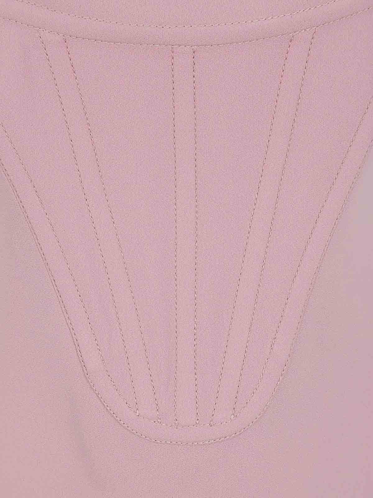 Shop Versace Cocktail Dress Enver Satin Fabric In Pink