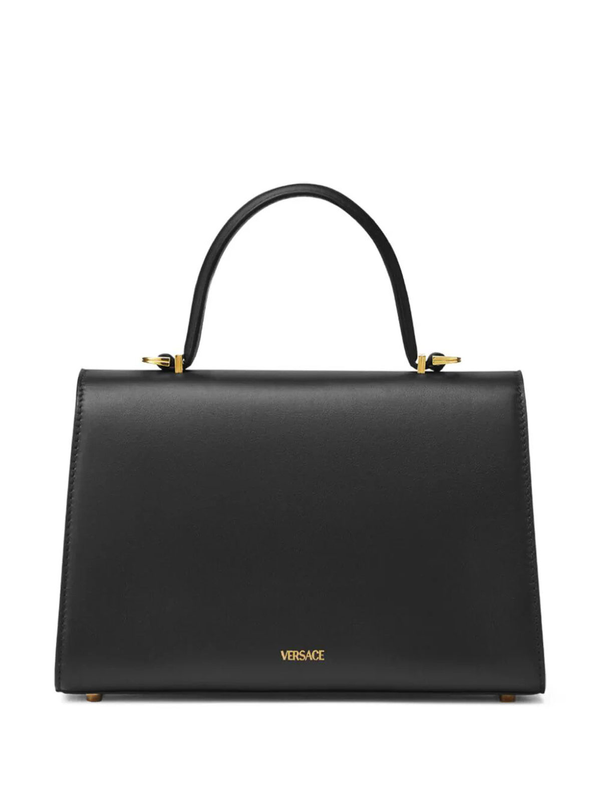 Shop Versace Medium Top Handle Bag In Black