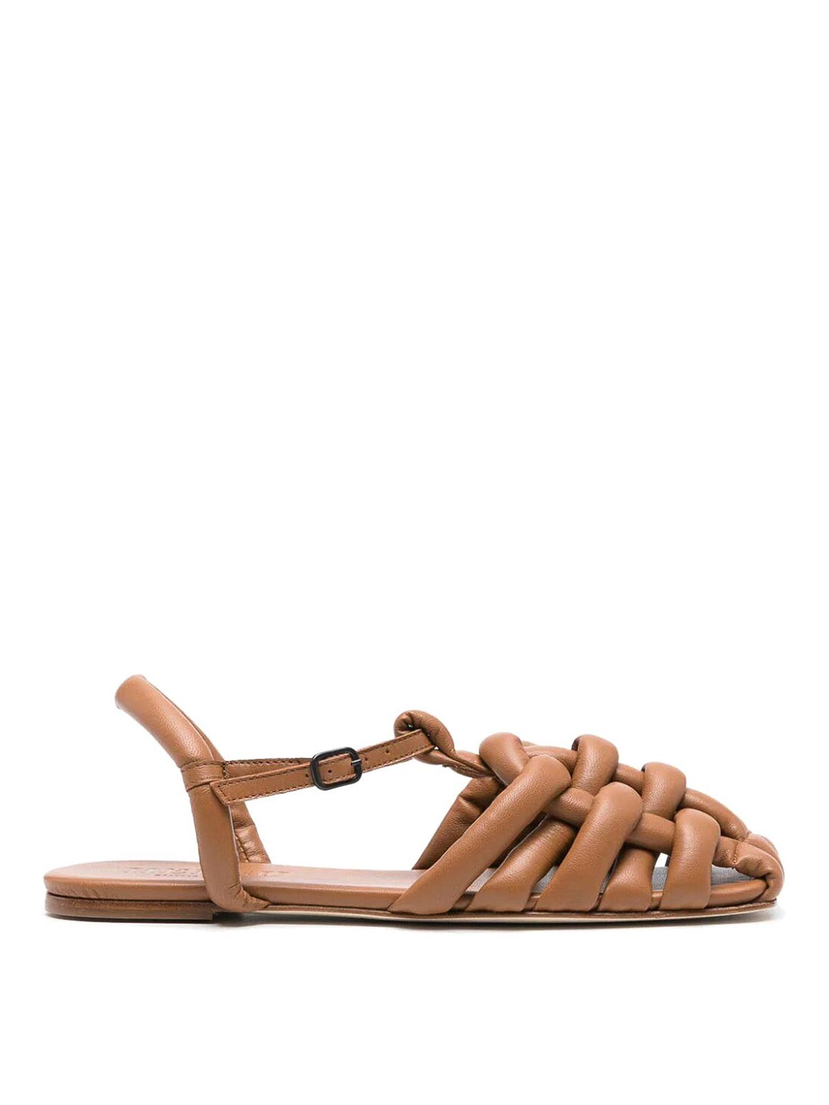 Shop Hereu Cabersa Flat Sandals In Brown