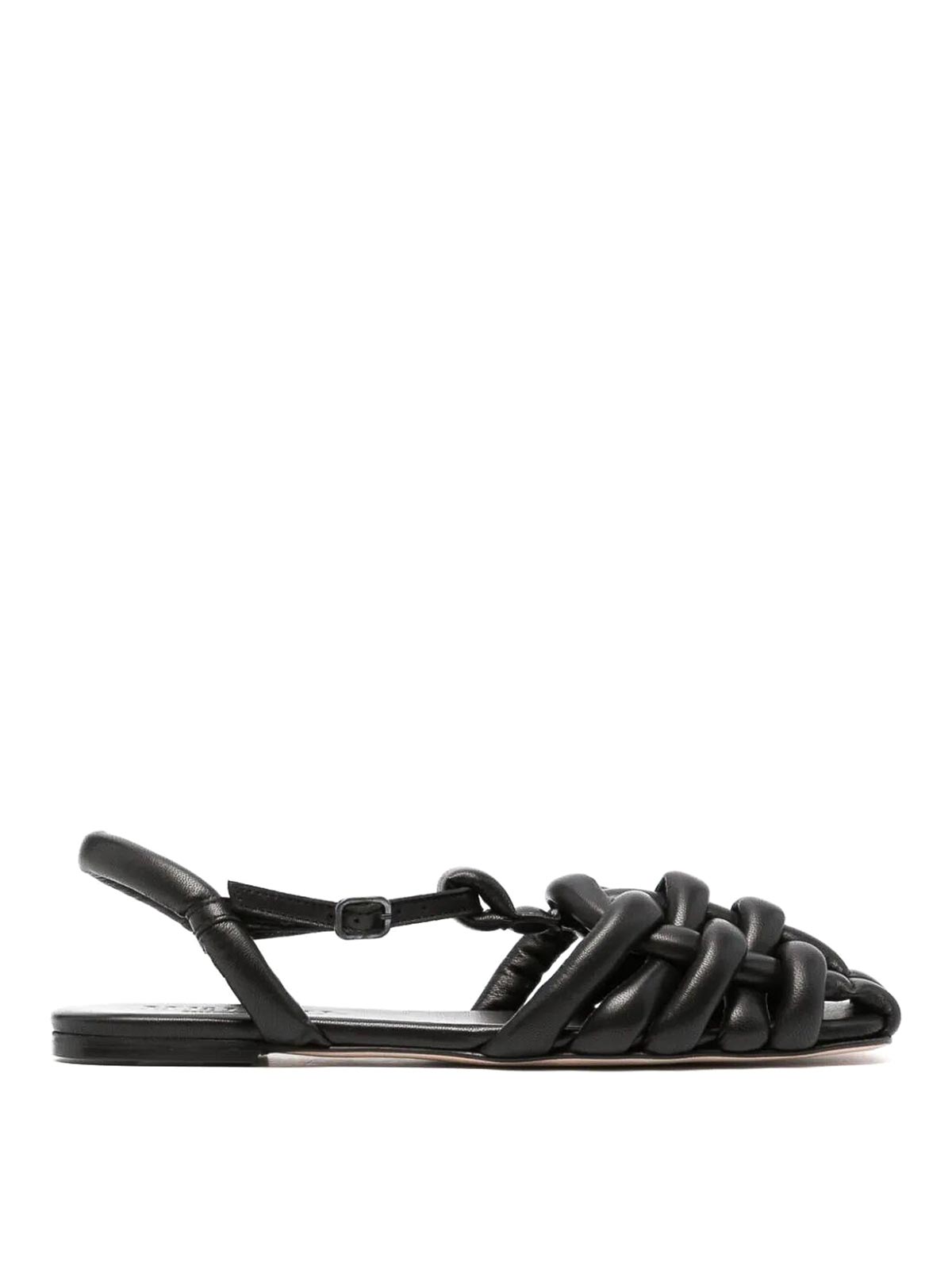 Shop Hereu Cabersa Flat Sandals In Black