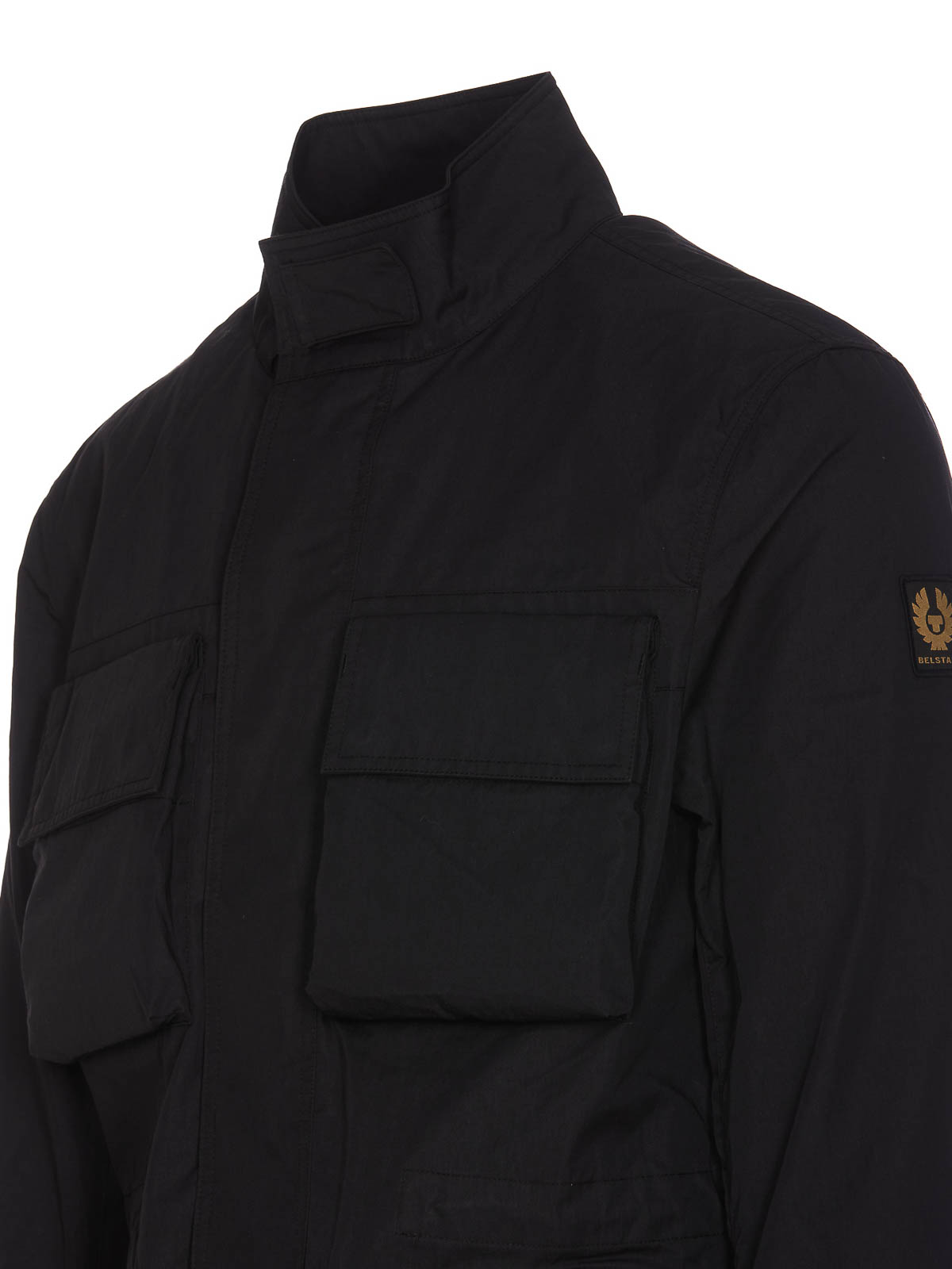 Shop Belstaff Black Sprint Jacket With Zip And Buttons