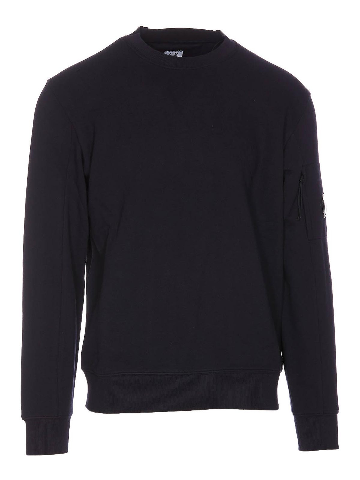 Shop C.p. Company Diagonal Raised Fleece Logo Sweatshirt In Blue