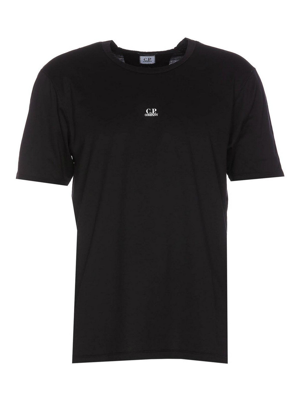 C.p. Company Black T-shirt Crewneck Frontal Print Logo