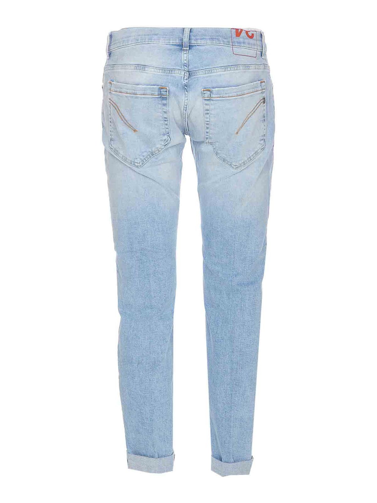 Shop Dondup George Jeans Denim Jeans Frontal Buttons In Blue