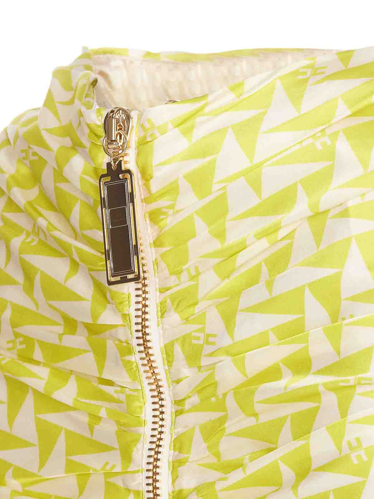 Shop Elisabetta Franchi Cedro Mini Skirt Frontal Zip All In Yellow