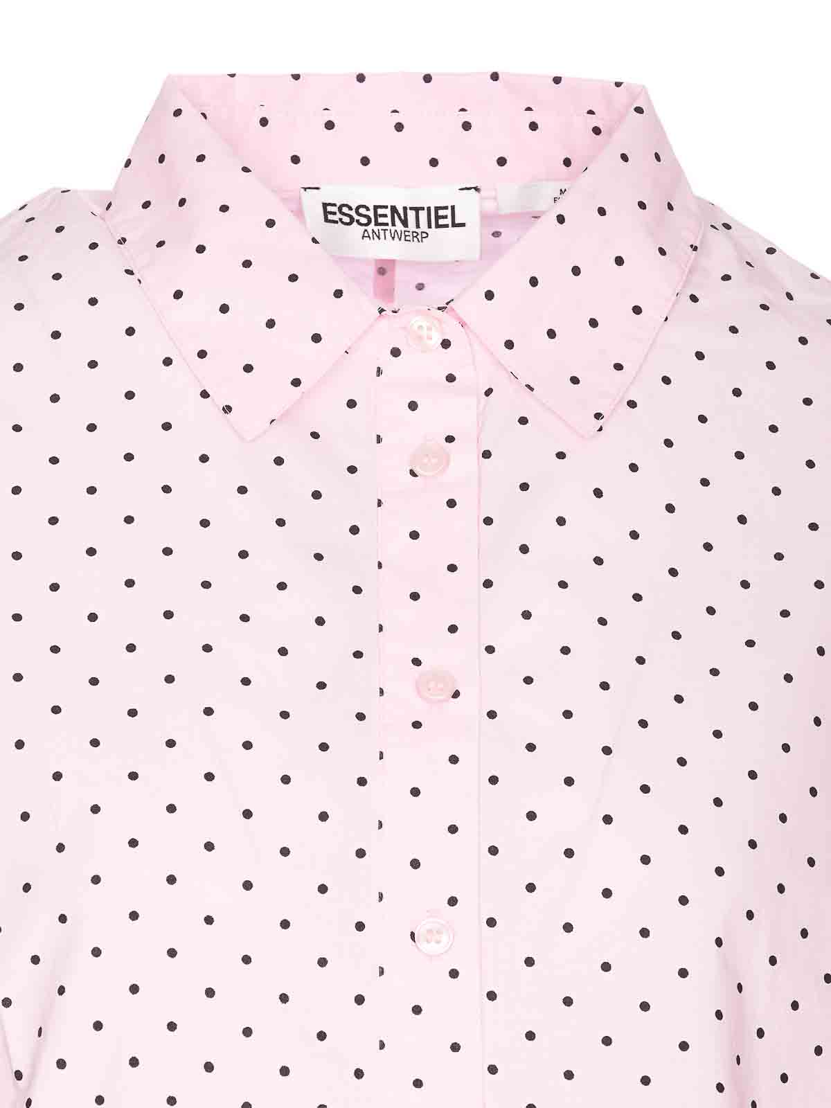 Shop Essentiel Antwerp Pink And Black Feenie Shirt Buttons Polka In Nude & Neutrals