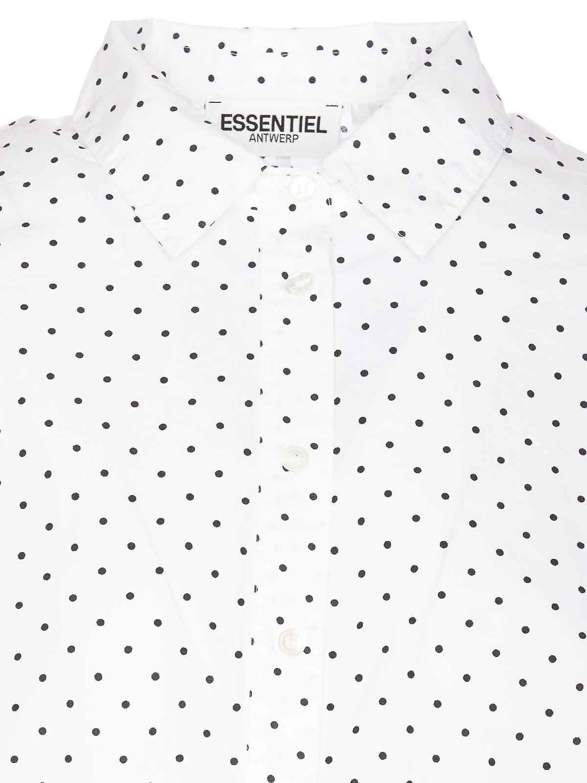 Shop Essentiel Antwerp White And Black Feenie Shirt Buttons Polka