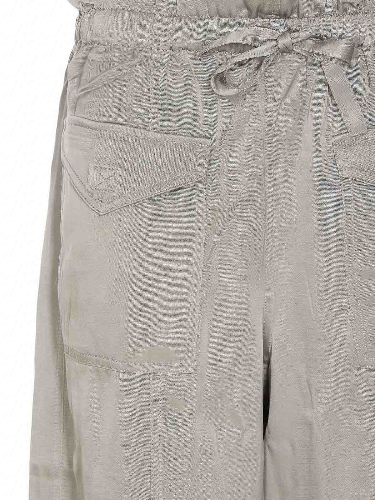 Shop Ganni Washed Satin Pants In Grey