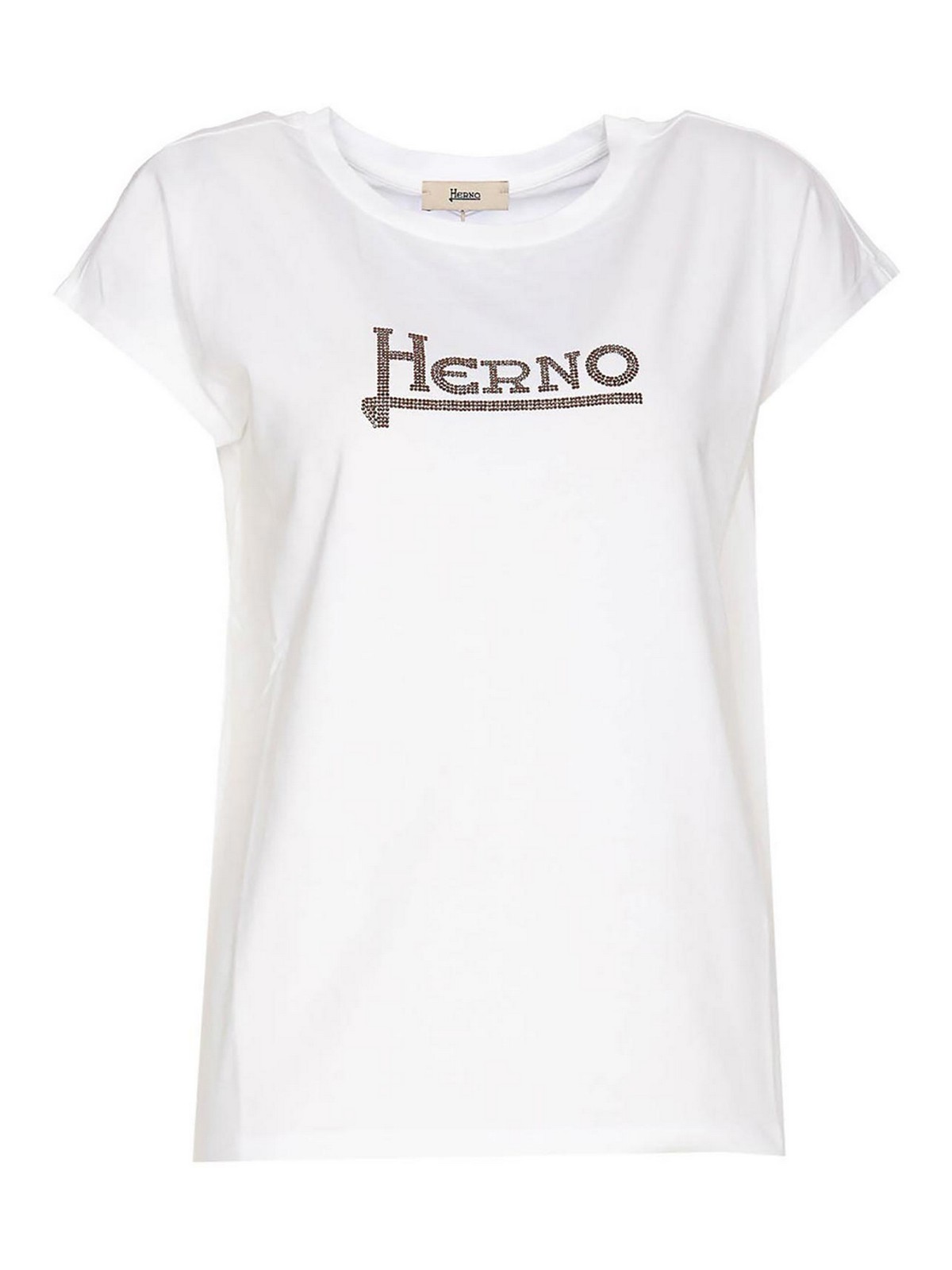 Herno White T-shirt Crew-neck With Logo