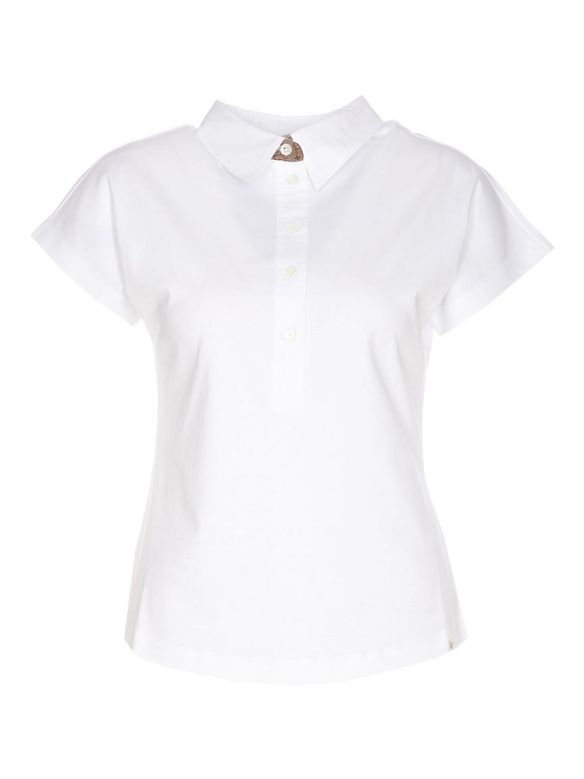 Shop Herno White Polo T-shirt Logo Collar