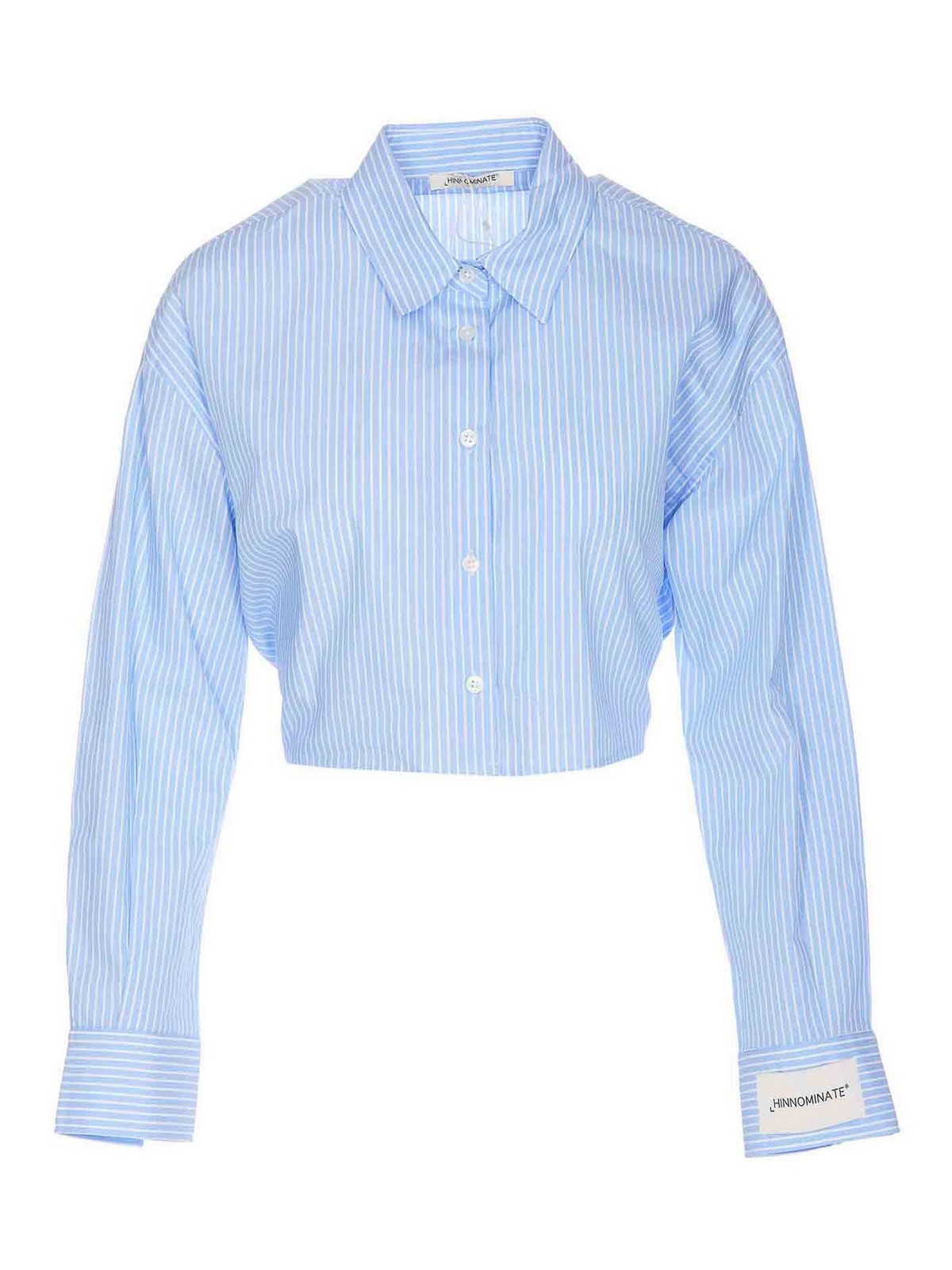 Shop Hinnominate Cropped Logo Shirt In Blue