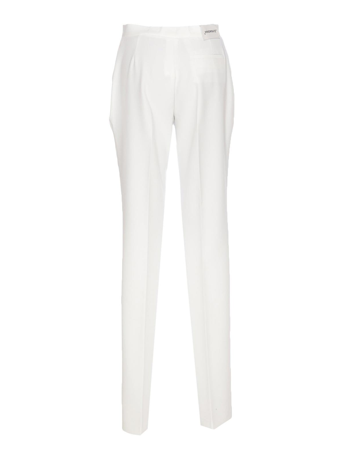 Shop Hinnominate White Trousers Zip Hook Lateral Pockets
