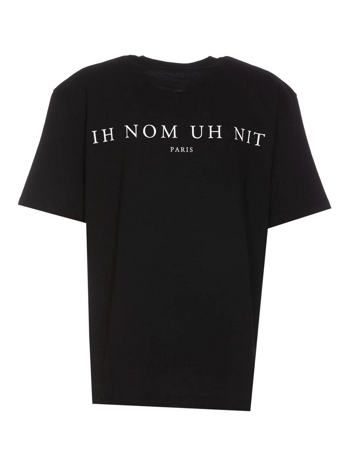Shop Ih Nom Uh Nit Logo T-shirt With Newspaper Mask Print In Black