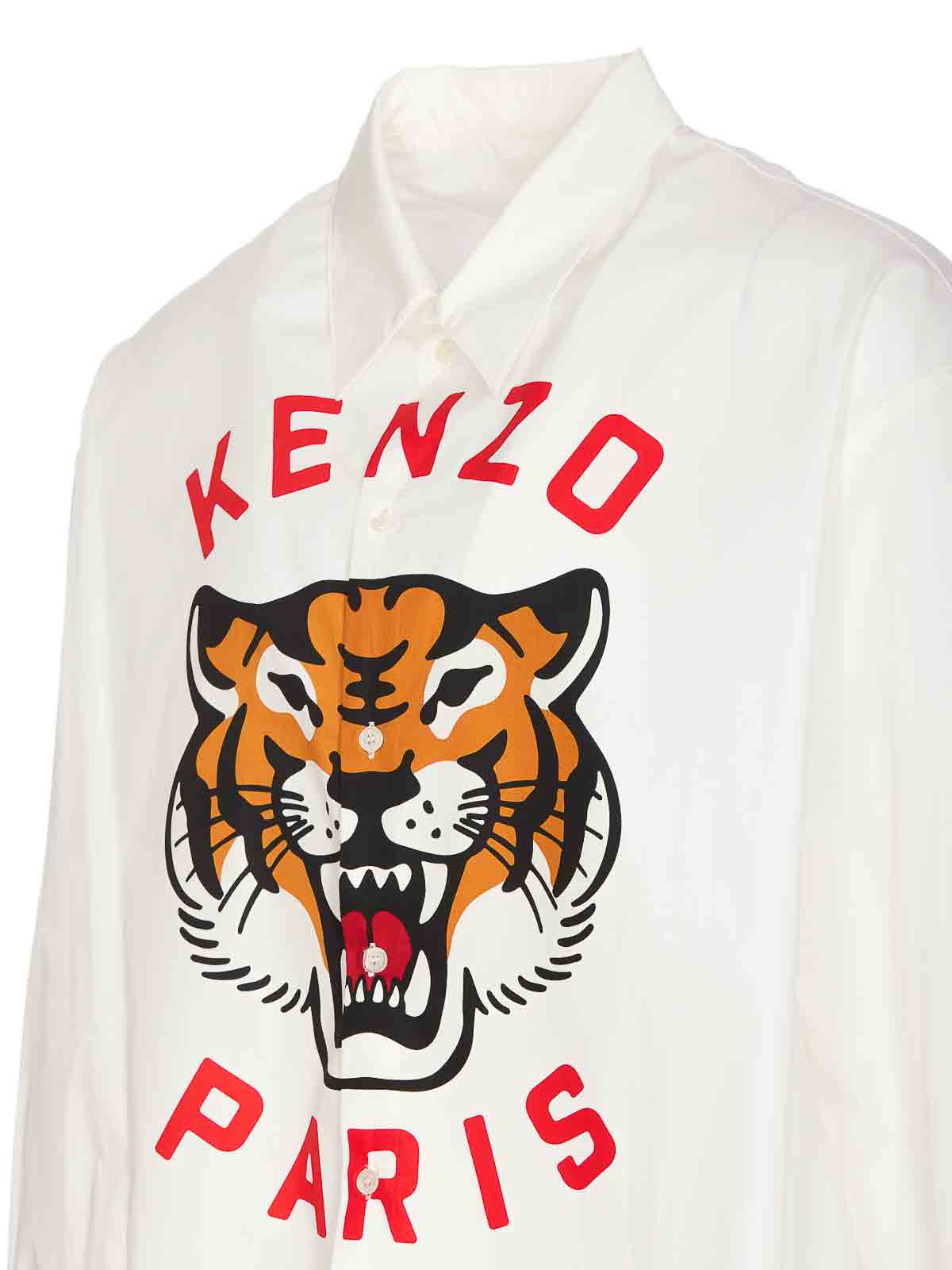Shop Kenzo Lucky Tiger Shirt In White