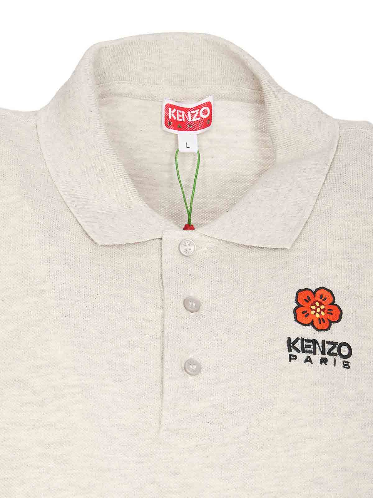 Shop Kenzo Boke Flower Polo In Grey