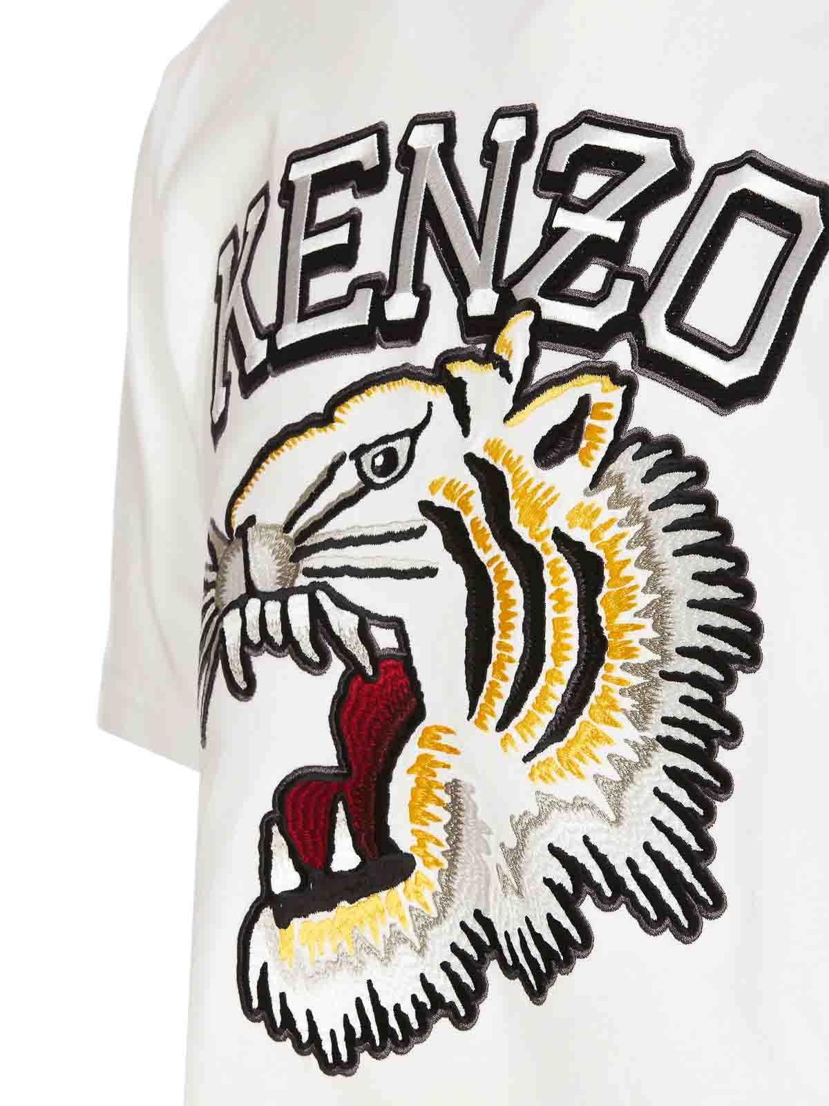 Shop Kenzo Tiger Varisty T-shirt In White