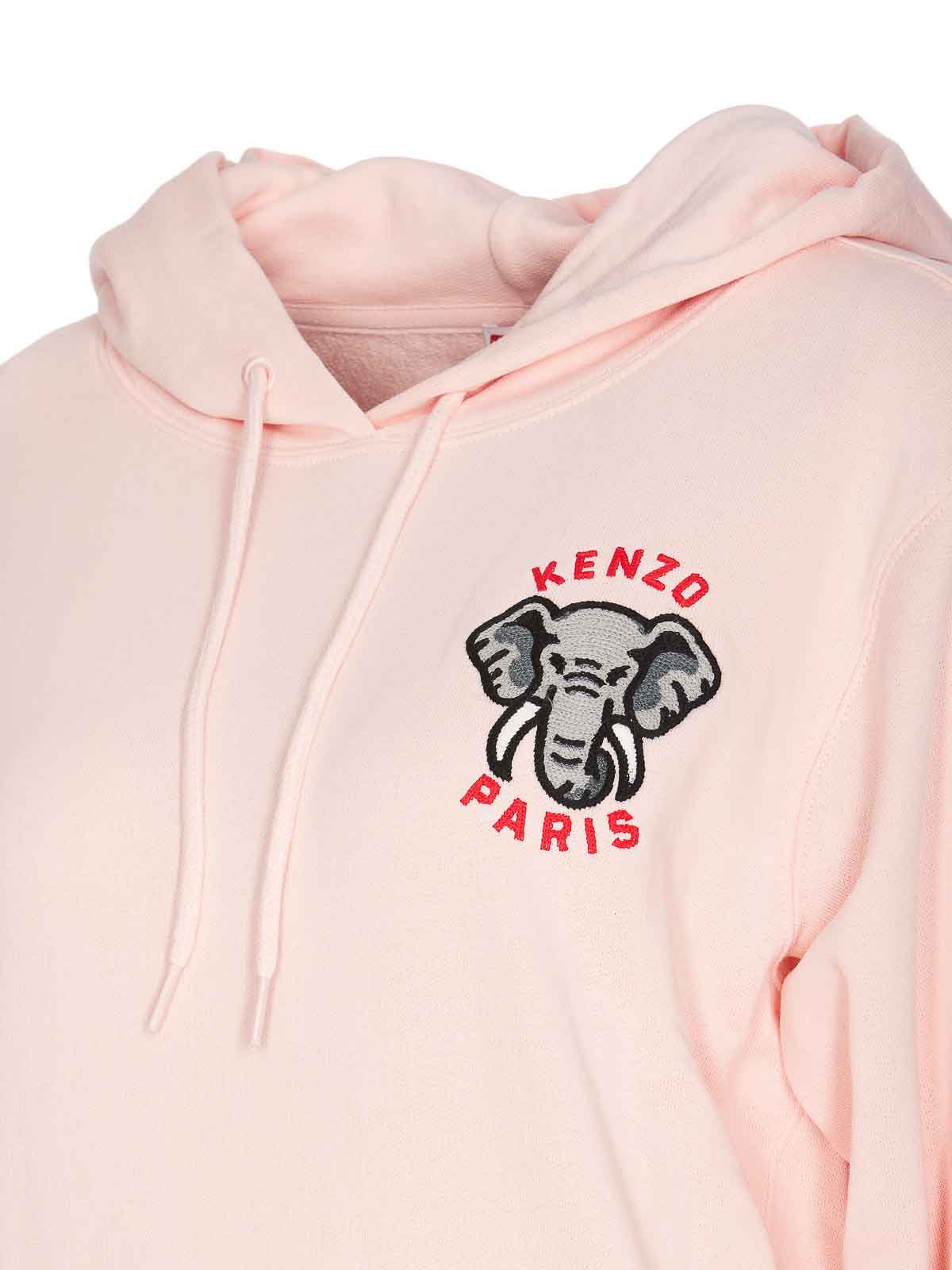 Shop Kenzo Elephant Logo Hoodie In Nude & Neutrals