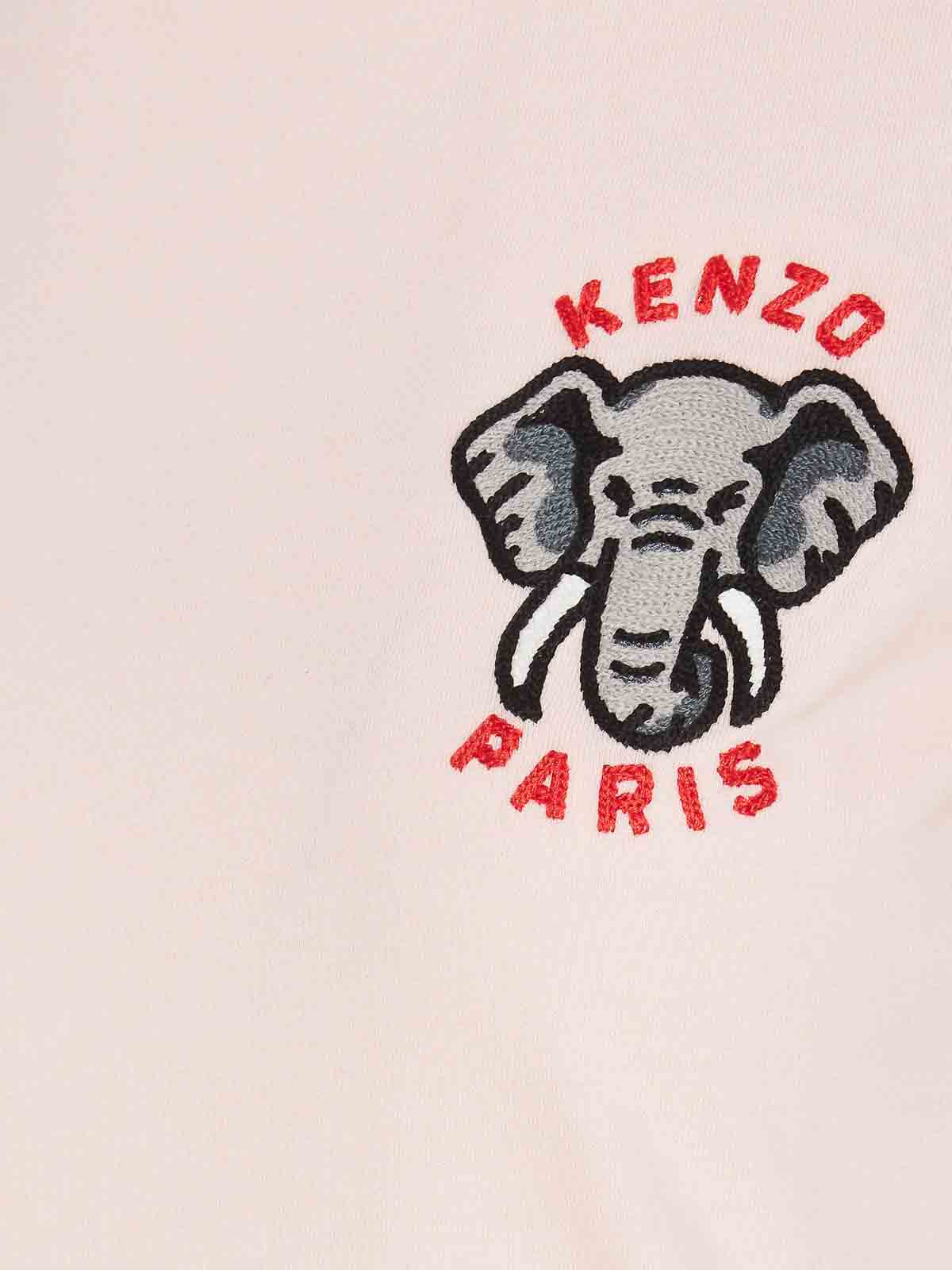 Shop Kenzo Crest Elephant T-shirt In Nude & Neutrals