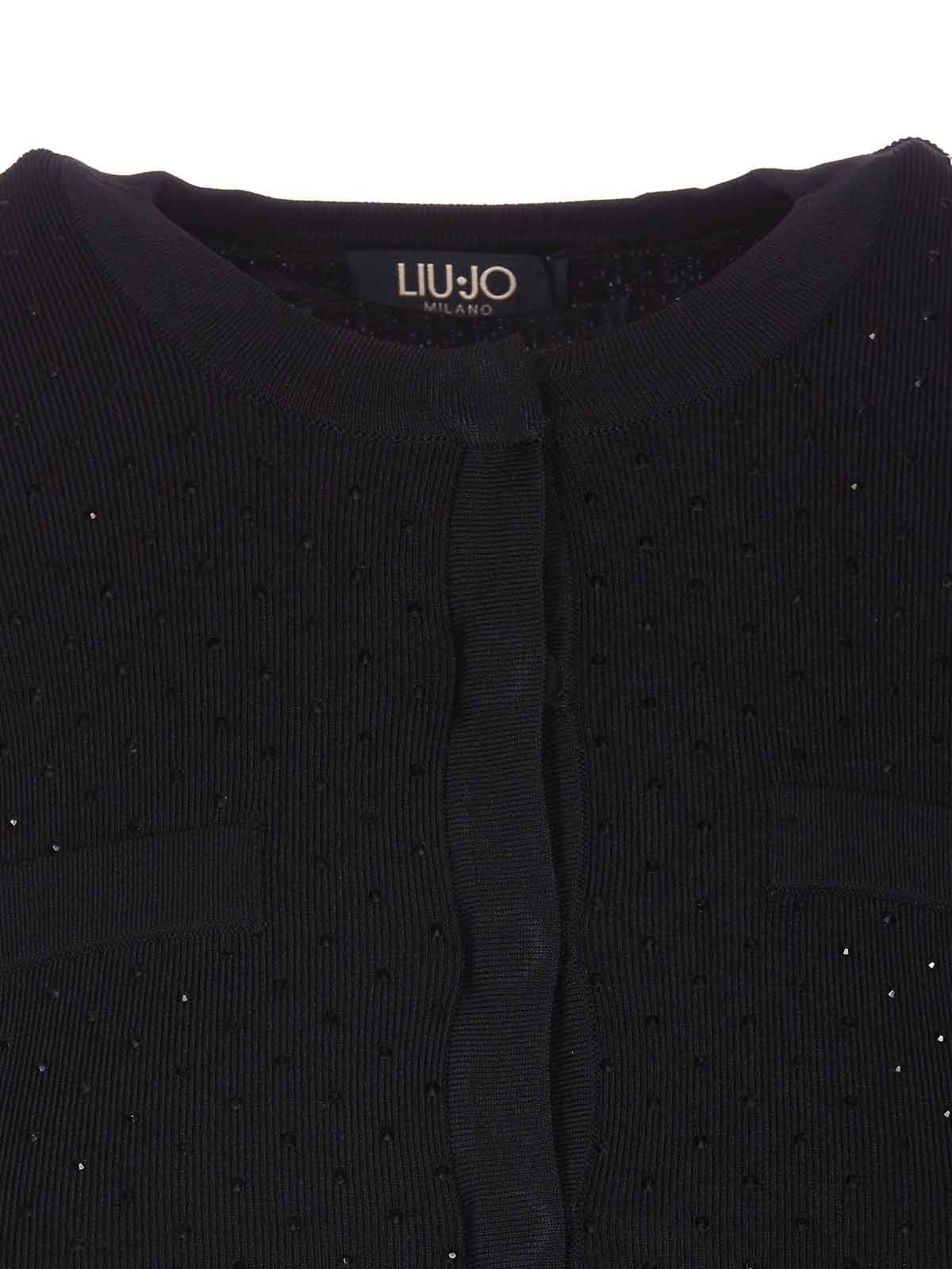 Shop Liu •jo Black Sweater With Frontal Buttons