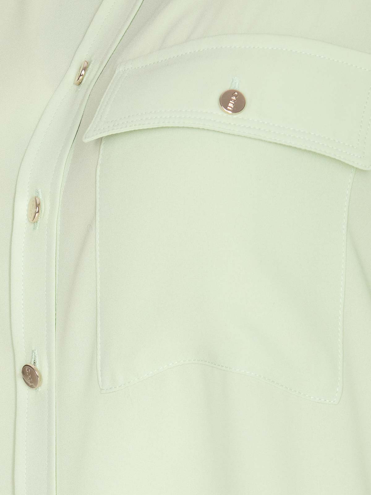 Shop Liu •jo Green Shirt Frontal Buttons Long Sleeves