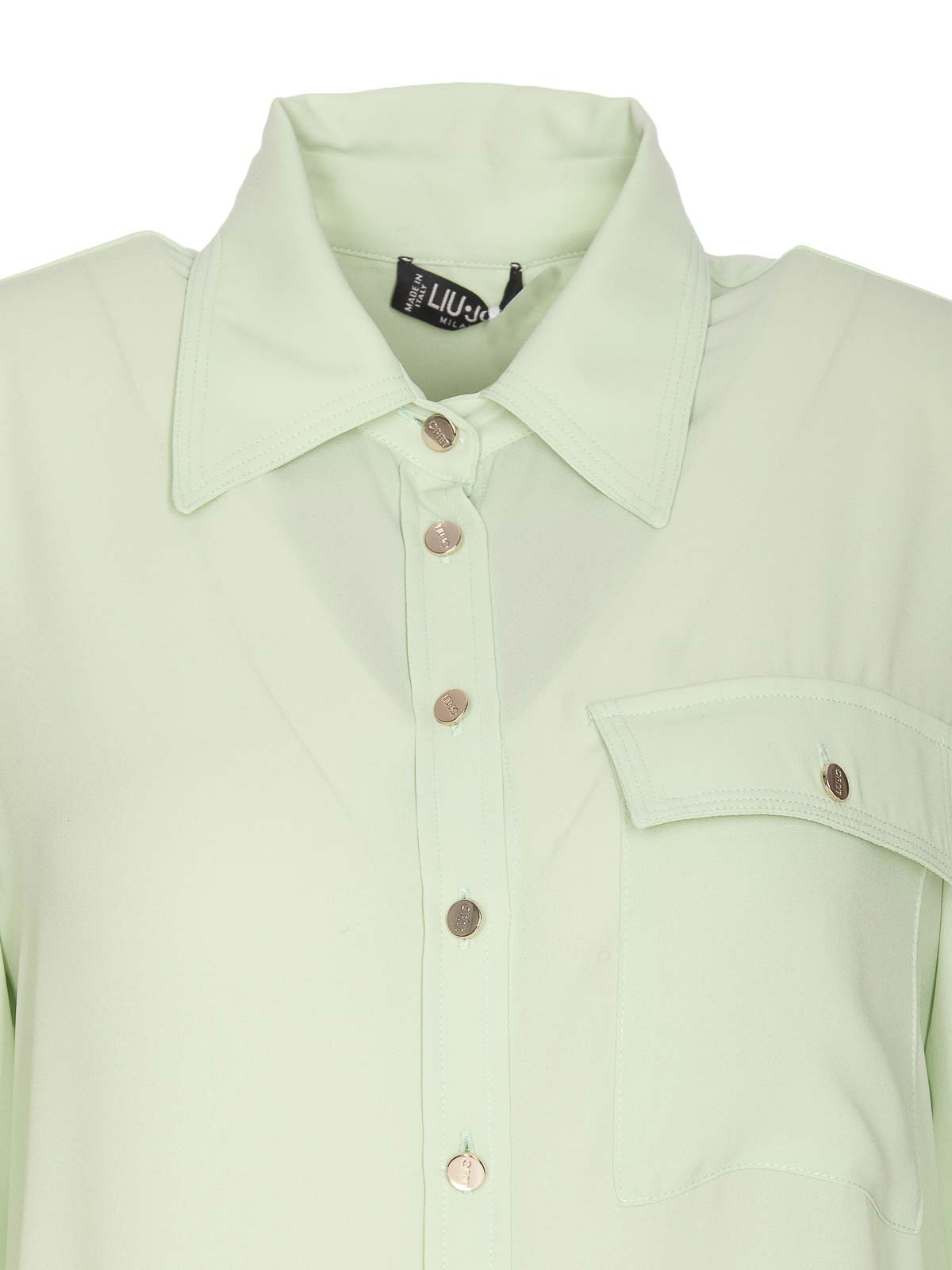 Shop Liu •jo Green Shirt Frontal Buttons Long Sleeves