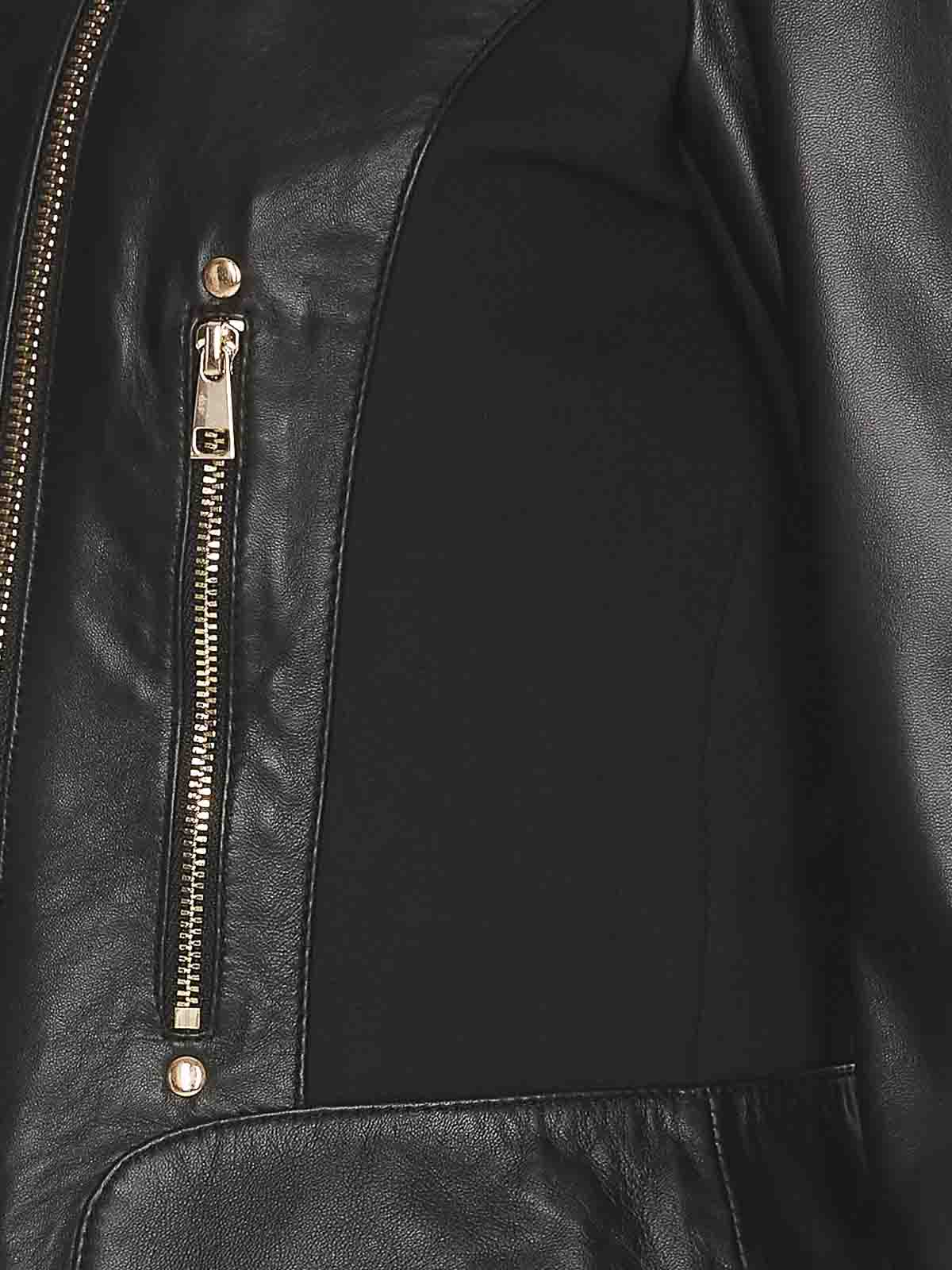 Shop Liu •jo Black Jacket With Asymmetrical Zip