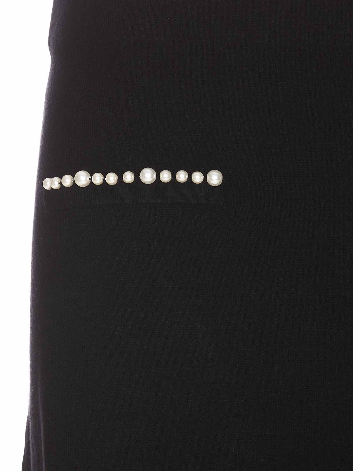 Shop Liu •jo Black Skirt Mini Model Pearls On