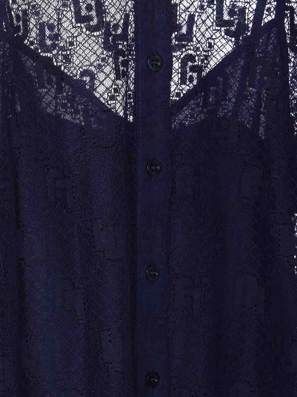 Shop Liu •jo Monogram Laces Shirt In Blue