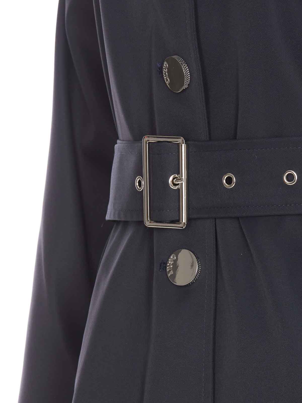 Shop Liu •jo Blue Trench Coat Belted Pockets