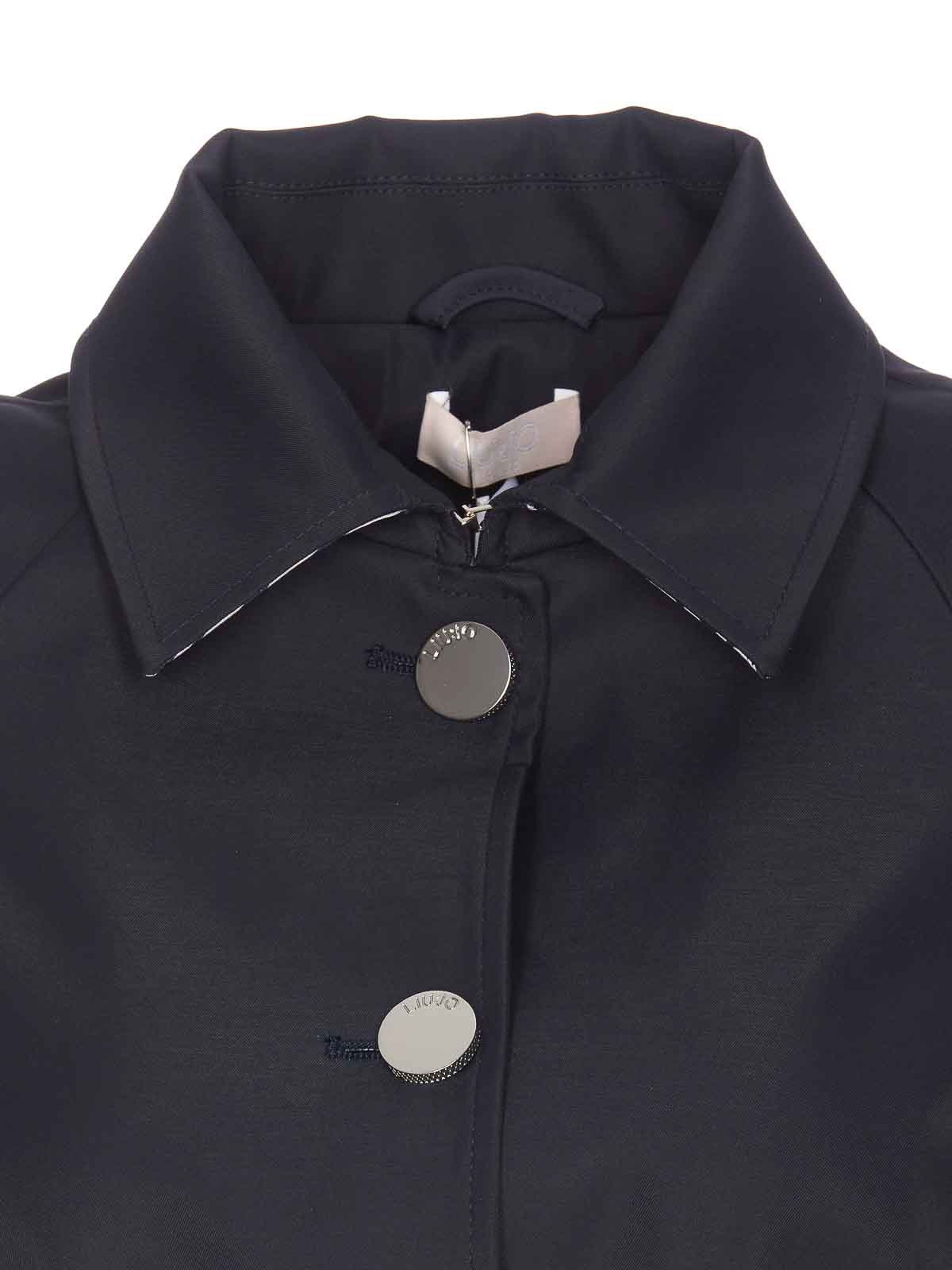 Shop Liu •jo Blue Trench Coat Belted Pockets