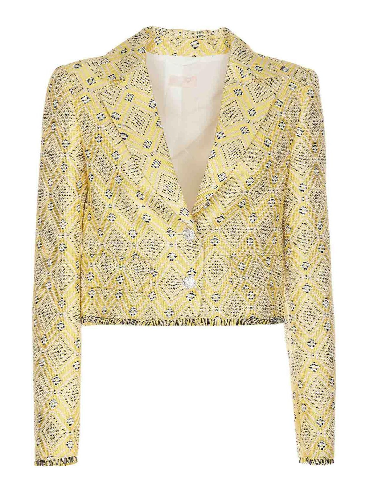 Liu •jo Jacquard Jacket In Yellow