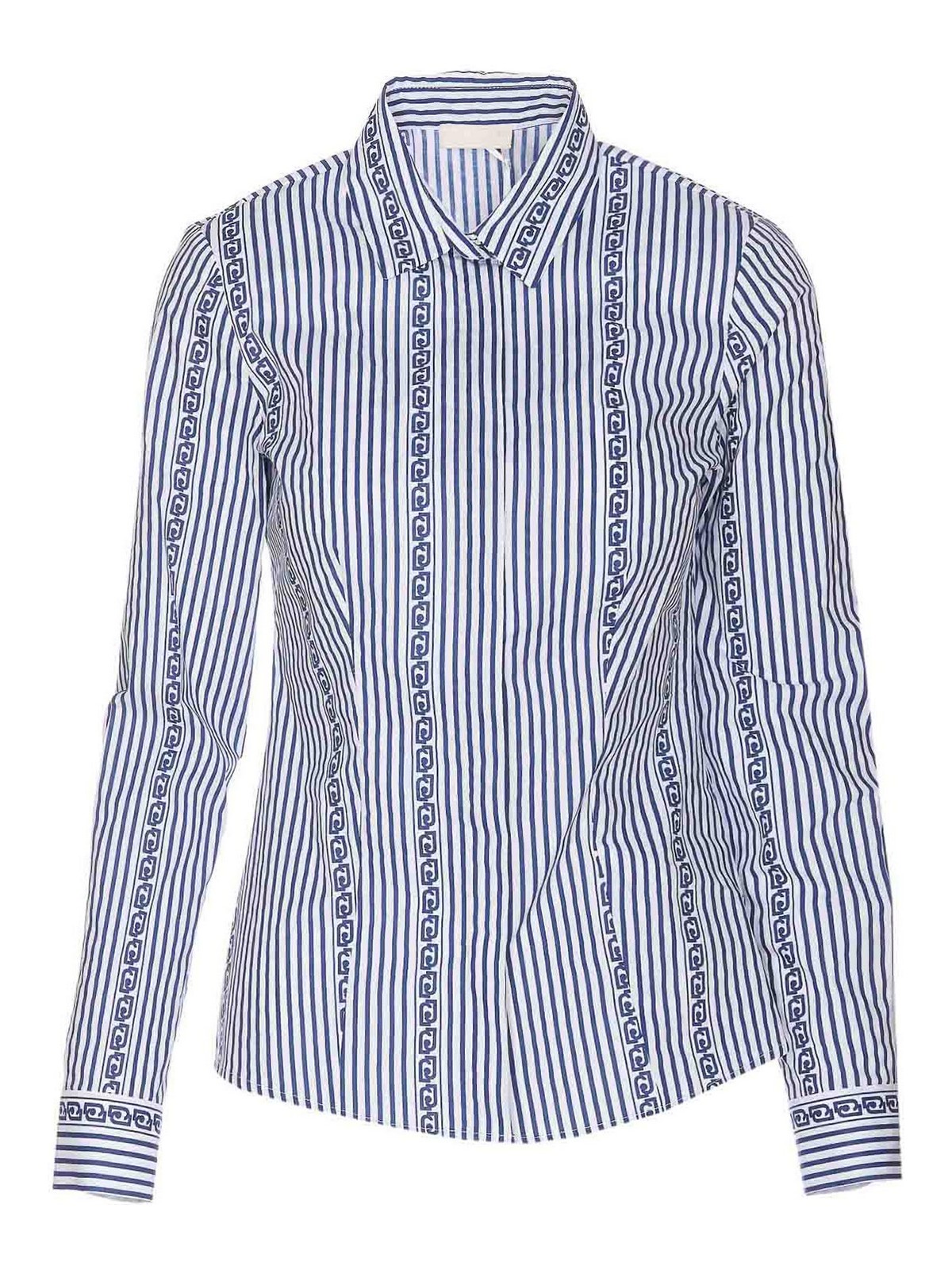 Shop Liu •jo Blue White Shirt Buttons Collar Cuffs