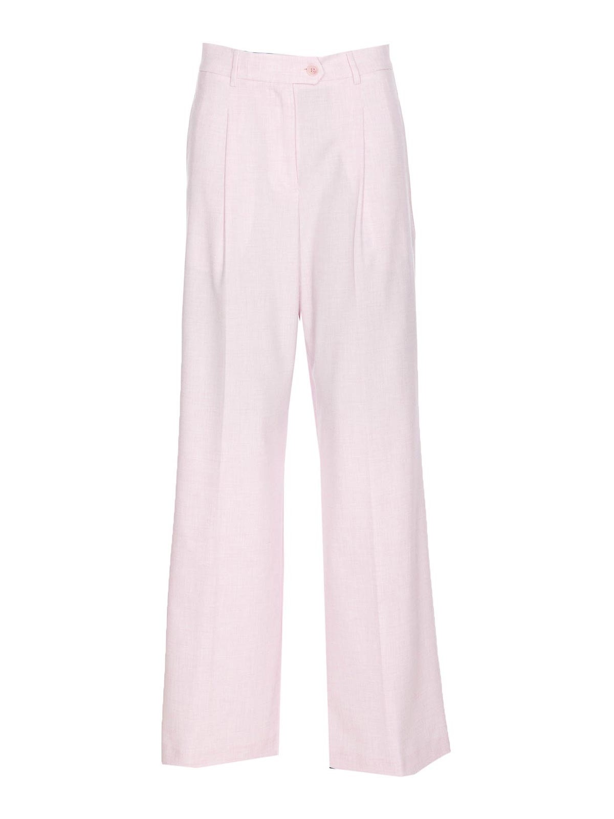 Liu •jo Pink Trousers Frontal Zip In Nude & Neutrals