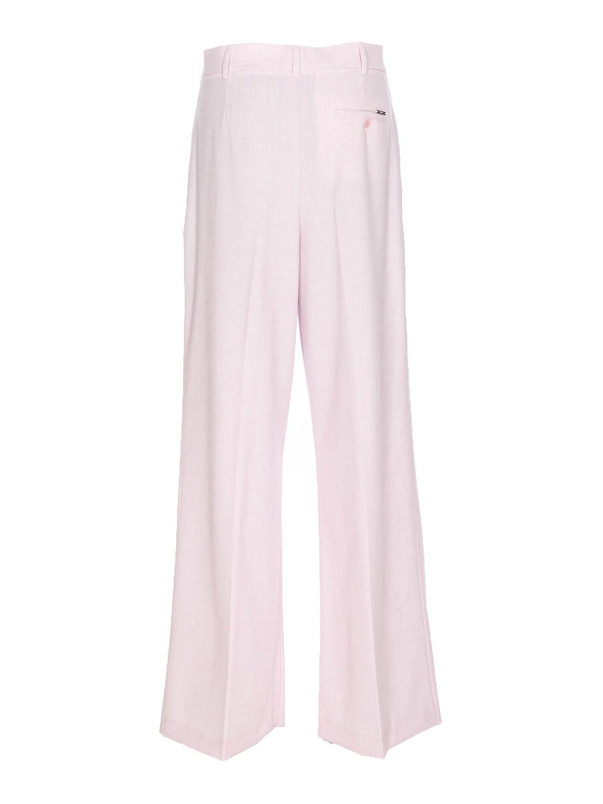 Shop Liu •jo Pink Trousers Frontal Zip In Nude & Neutrals