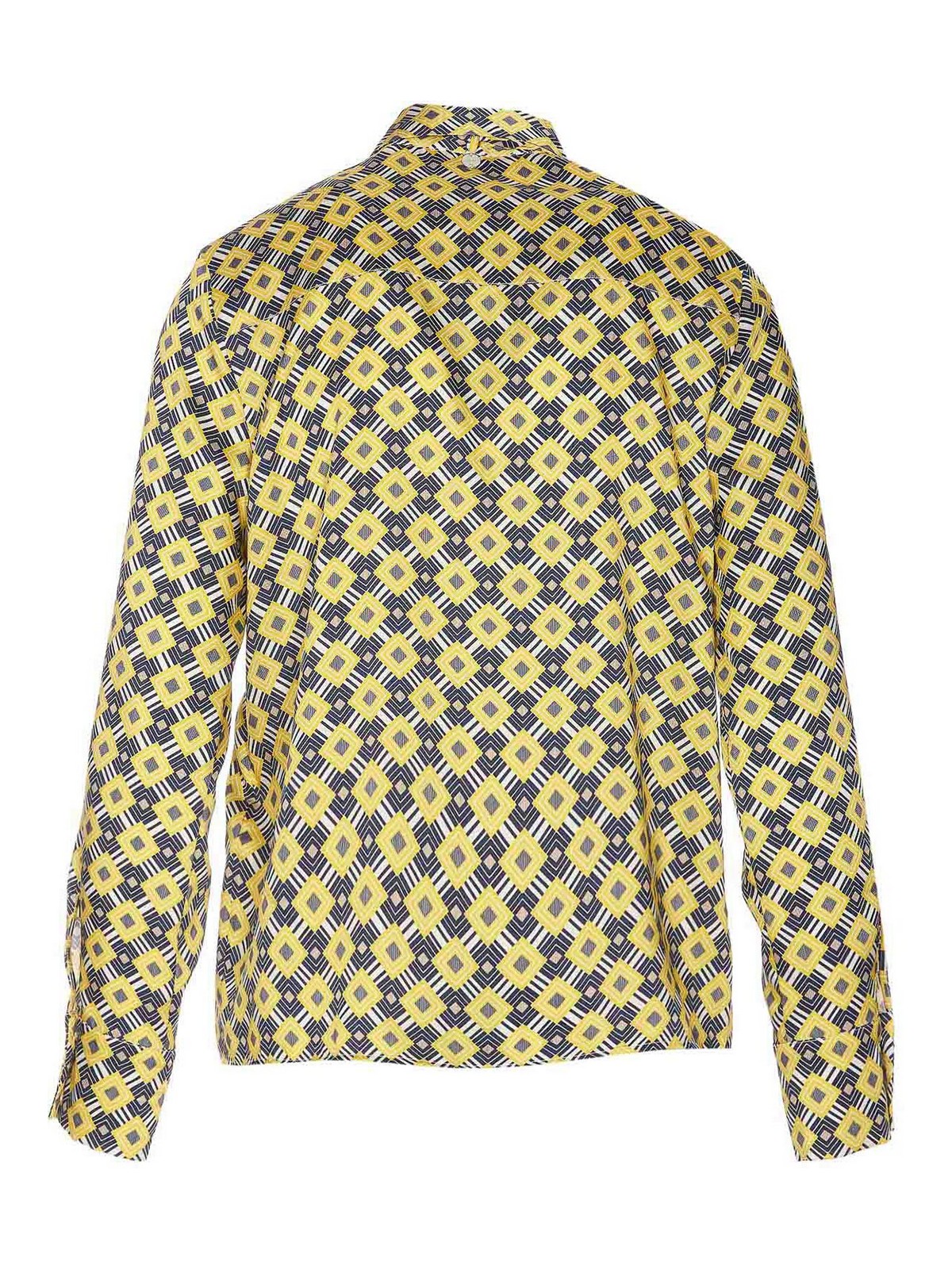 Shop Liu •jo Shirt Frontal Buttons Regular Collar In Yellow