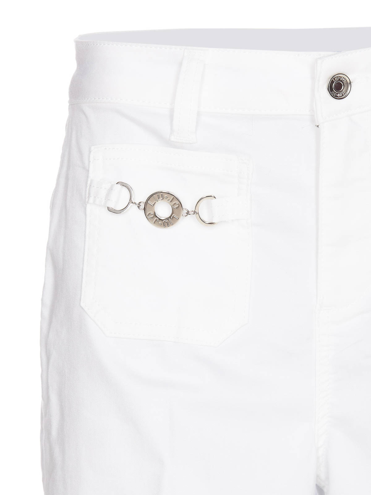 Shop Liu •jo Flare Cropped Jeans In White
