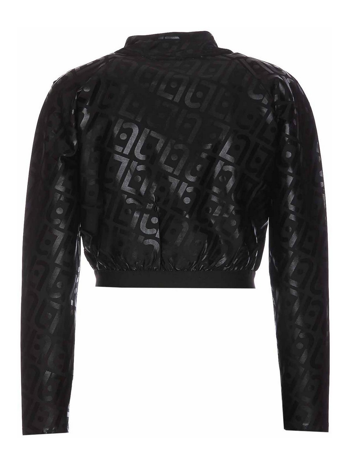 Shop Liu •jo Logo Zip Sweatshirt In Black